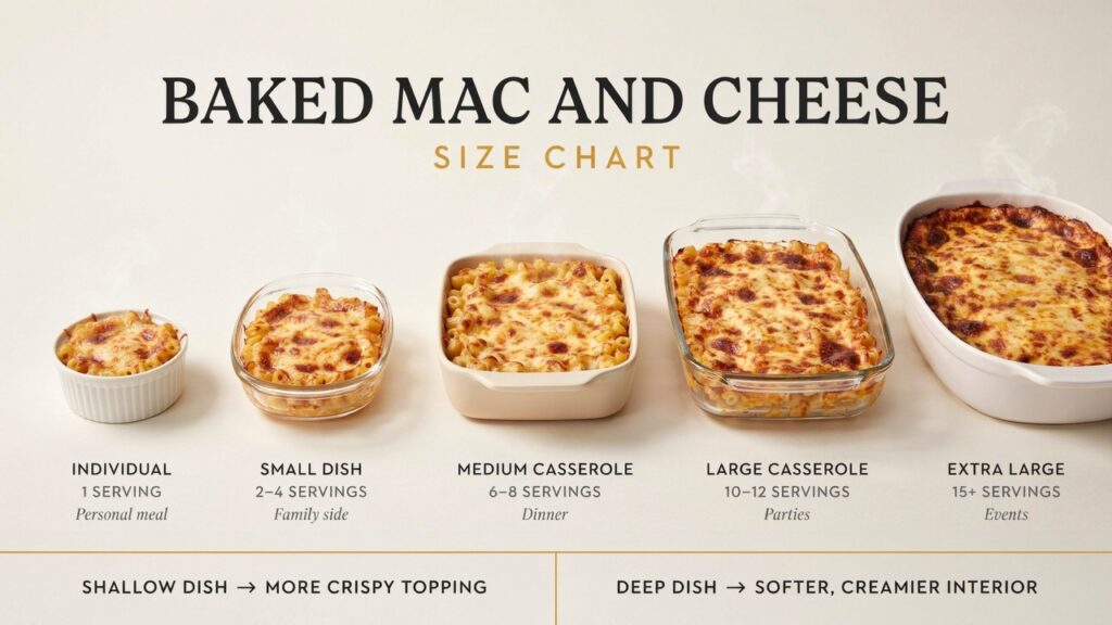 Baked Mac and Cheese Size Chart