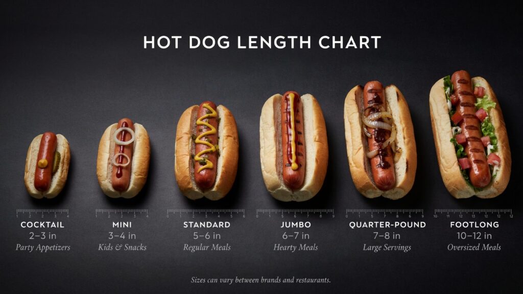 Hot Dog Length Chart
