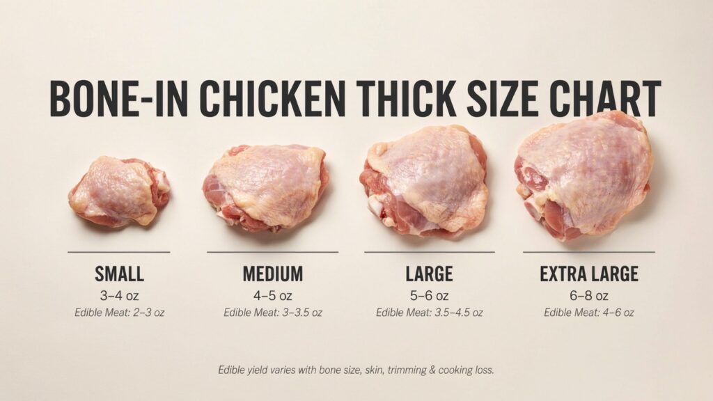 Bone-In Chicken Thigh Size Chart
