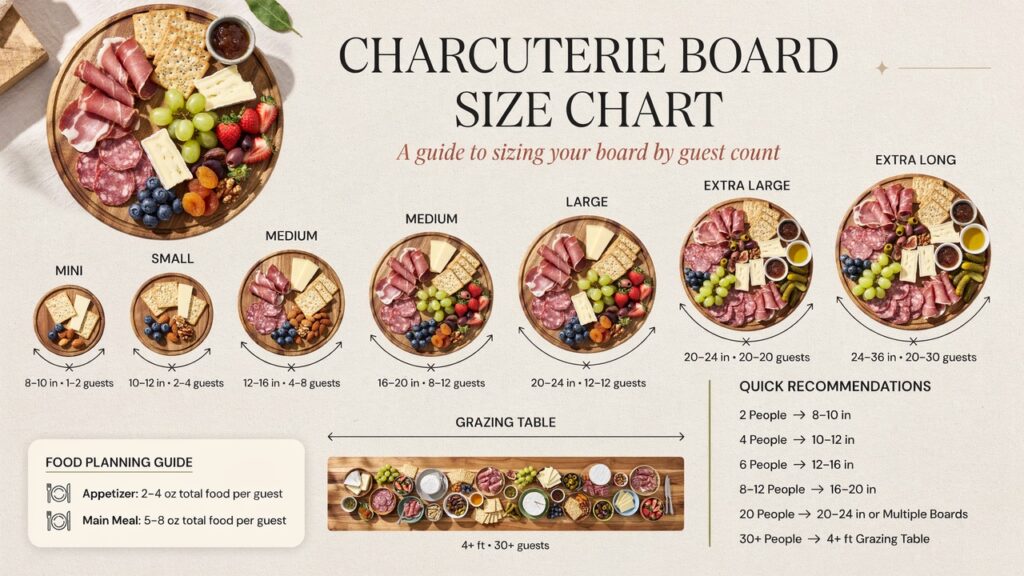 Charcuterie Board Size Chart: Complete Guide to Board Sizes
