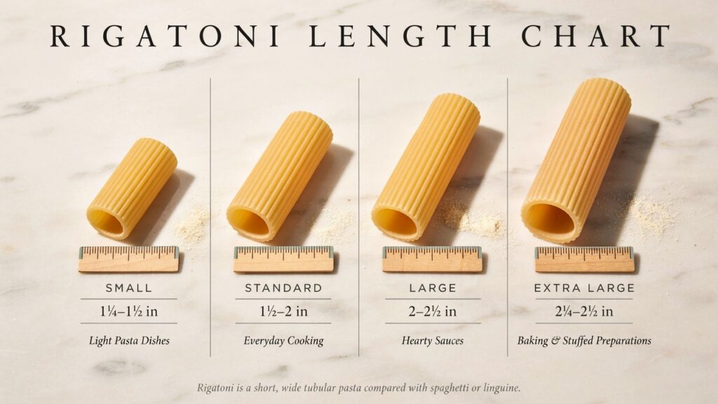 Rigatoni Length Chart